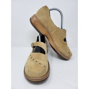 Dansko Mary Jane Clogs Womens EU 41 US 10.5 Tan Suede Leather Buckle Strap